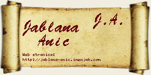 Jablana Anić vizit kartica
